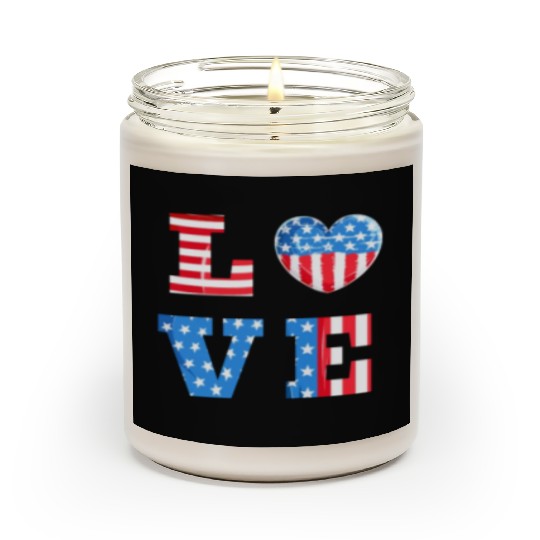 LOVE America Independence Day USA Patriots Scented Candles