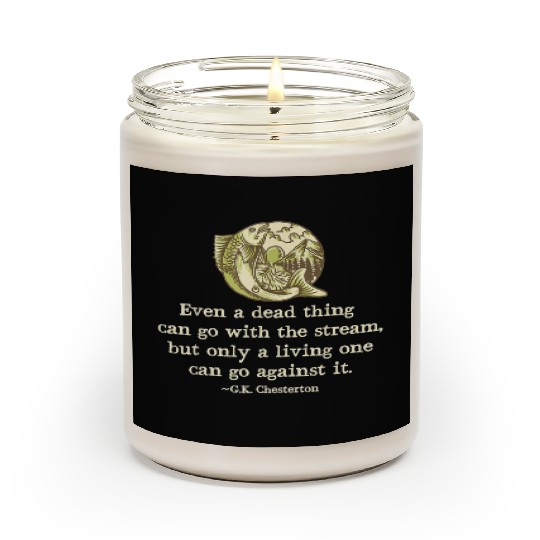 GK Chesterton Quote Catholic Humor Fishing Men Fun Scented Candles
