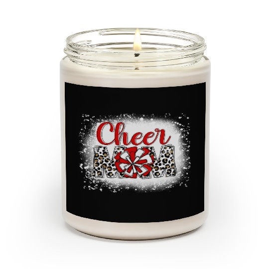 Cheer Mom Leopard Cheerleader Bleached Mother Scented Candles