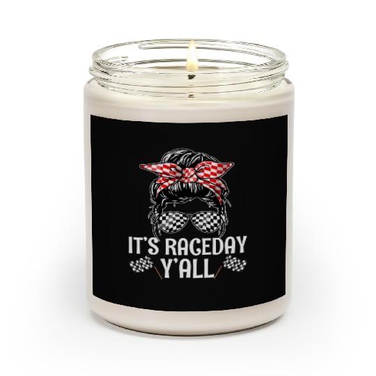 It'S Race Day Y'All Checkered Flag Racing Messy Scented Candles