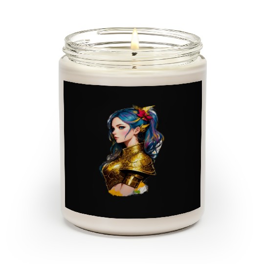Artistic Comic Style Nordic Medieval Fantasy Woman Scented Candles