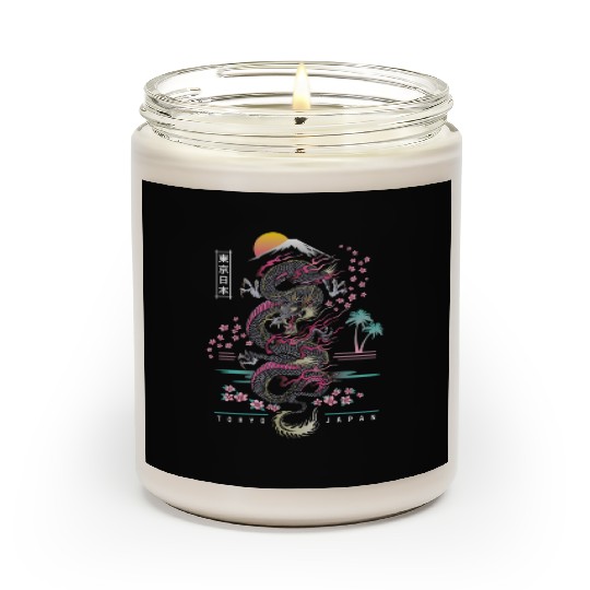 Japanese Tokyo Dragon Asian Inred Retro 80Â€™S Scented Candles