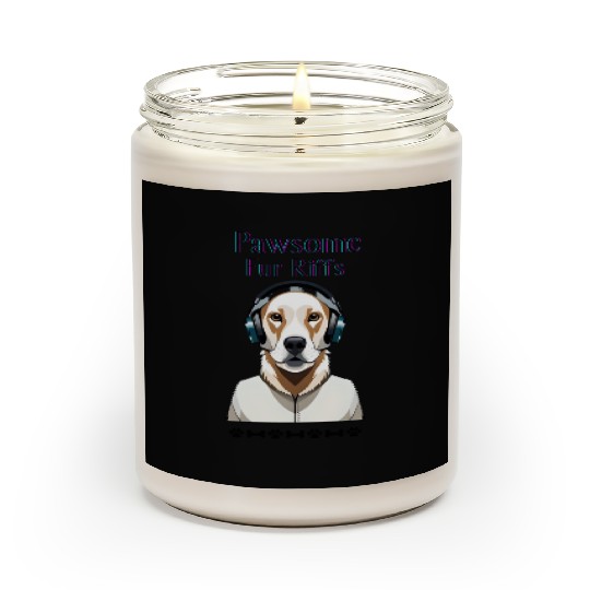 Pawsome Fur Riffs - Canine with Cool Headphones Scented Candles