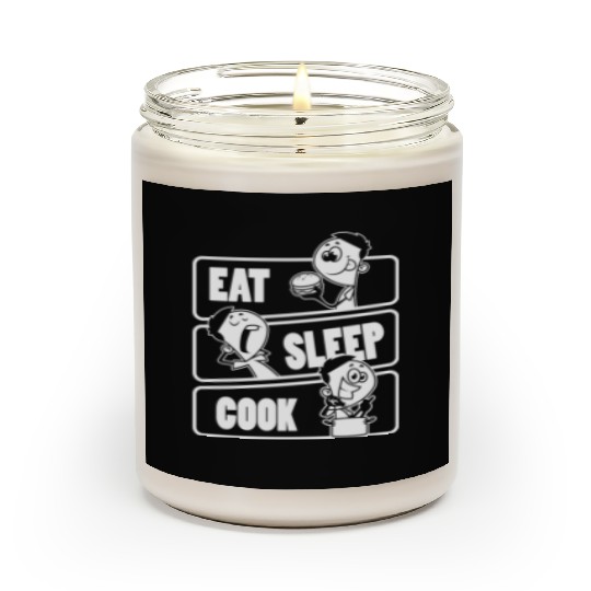 Eat Sleep Cook Repeat Cooking Chef Culinary Funny Scented Candles