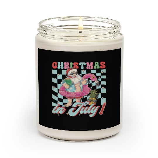 Christmas In July Groovy Santa Flamingo Float Scented Candles