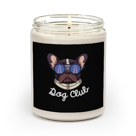 Frenchie Dog Club Pilot Dog Lover Frenchie Scented Candles