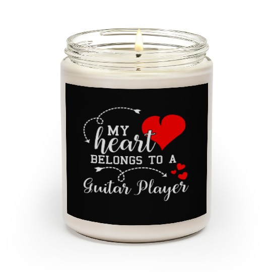 I Love My Guitar Player Husband Wife Valentines Scented Candles