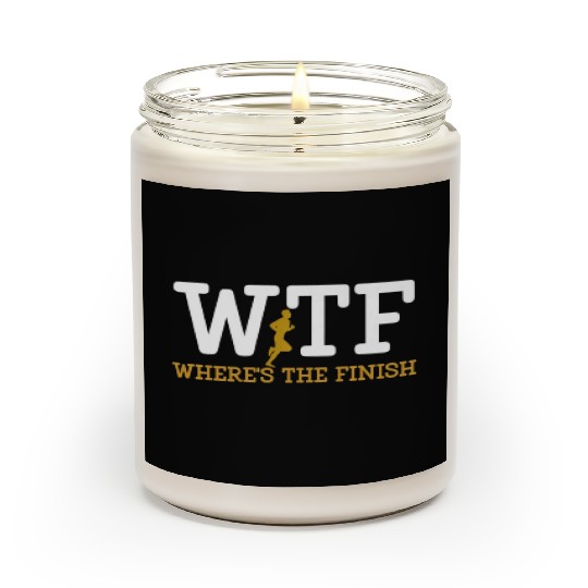 Running Wtf Where'S The Finish Runner Joke Scented Candles