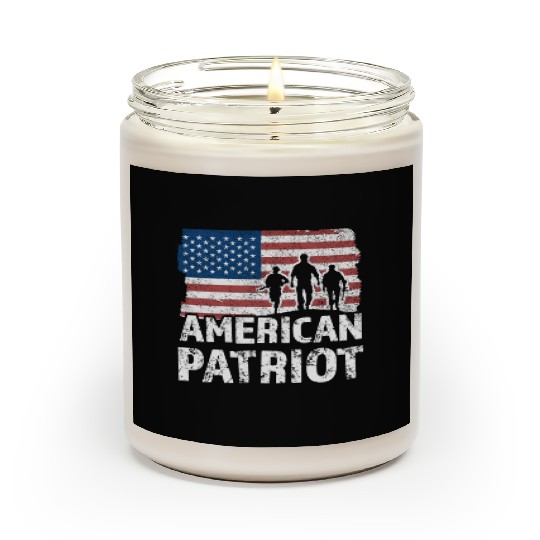 American Patriot Military Soldier Us Flag Veteran Scented Candles