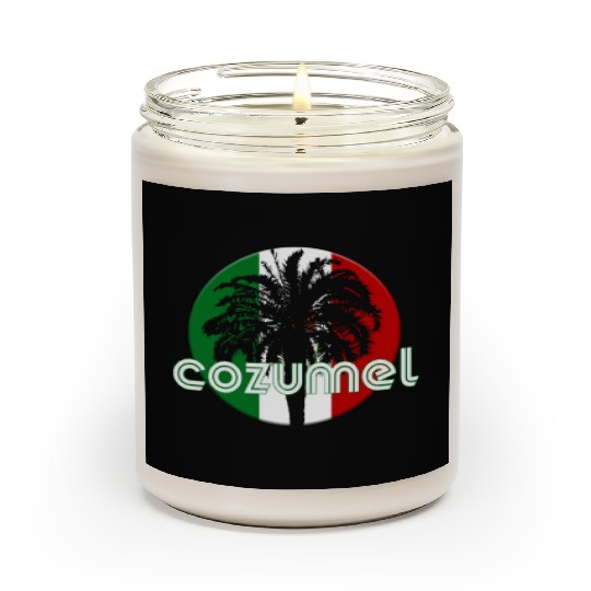 Cozumel Mexico Flag Native Palm Tree Mexican Scented Candles
