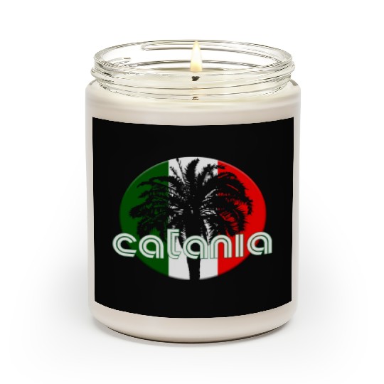 Catania Italy Flag Native Palm Tree Italian Scented Candles