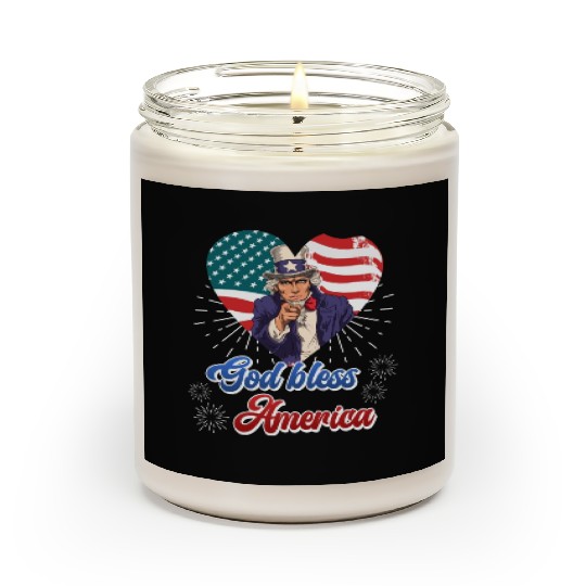 God Bless America Independence Day 4th July USA Scented Candles
