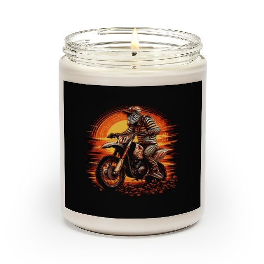 Dirt Bike Zebra Biker Motocross Motorcycle Racer R Scented Candles