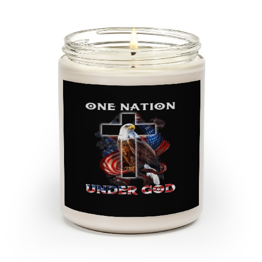 One Nation Under God Jesus Usa Cross Bald Eagle Scented Candles