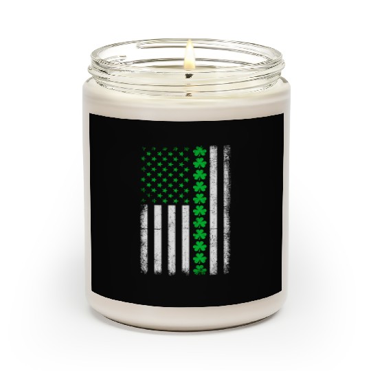 Shamrock Patriotic American Flag Irish Retro St Pa Scented Candles