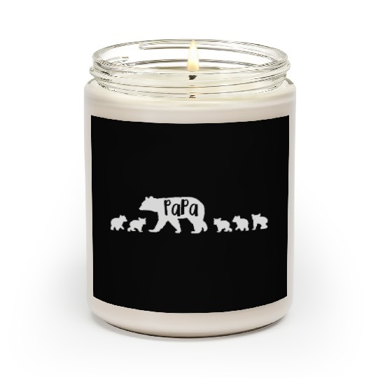 Papa Bear Dad Father With 5 Five Cubs Scented Candles
