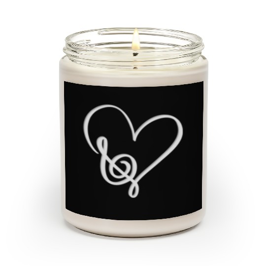 Heart Shape Musical Notes Music lovers Valentines Scented Candles
