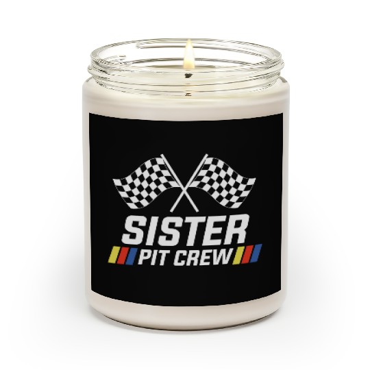Pit Crew Sister Matching Racer Drag Racing Scented Candles