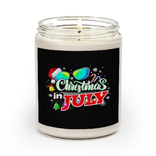 Christmas In July Santa Hat Sunglasses Summer Scented Candles