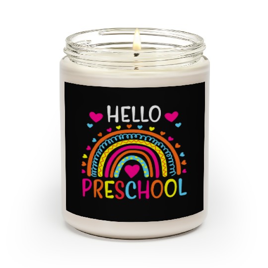 Hello Preschool Back To School Pre-K Teacher Scented Candles