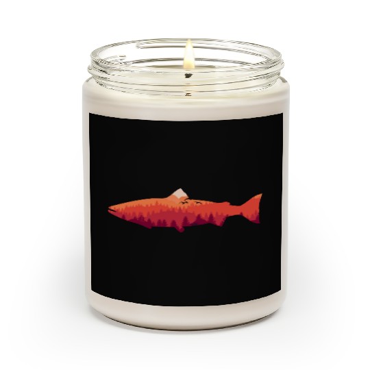 Trout Fly Fishing Nature Outdoor Fisherman Scented Candles