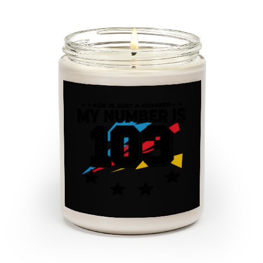 Age Just Number Sports 103 Year Old 103Rd Scented Candles