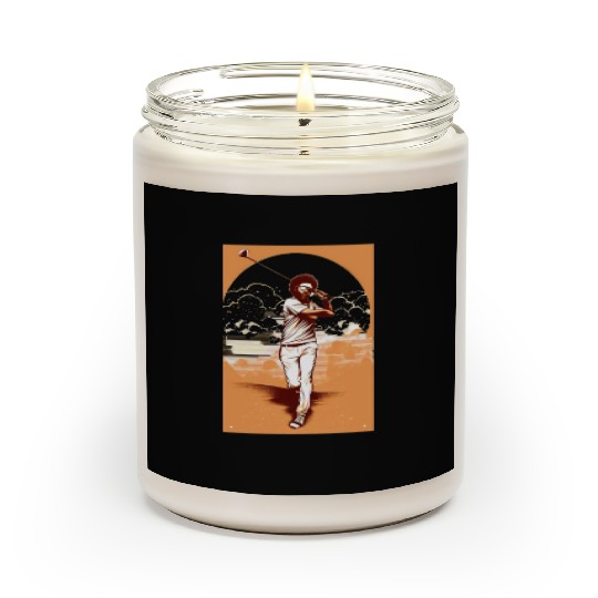 Golfer Afro Man Golf Player African American Scented Candles