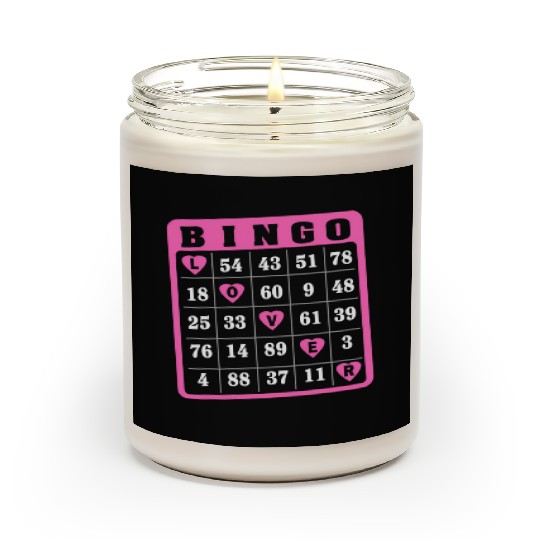 Bingo I Love Bingo Queen Heart Bingo Player Scented Candles