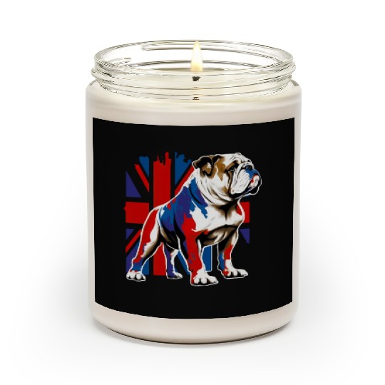 British Bulldog With Union Jack Flag King Charles Scented Candles