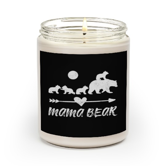 Mama Bear Scented Candles With Four Bear Cubs