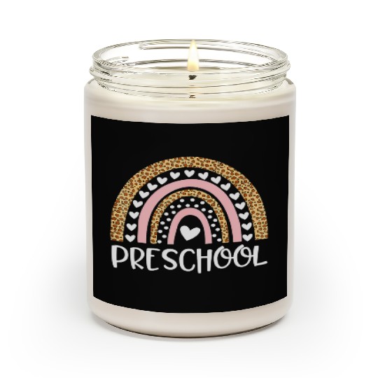 Preschool Teacher Leopard Rainbow Teacher Back To Scented Candles