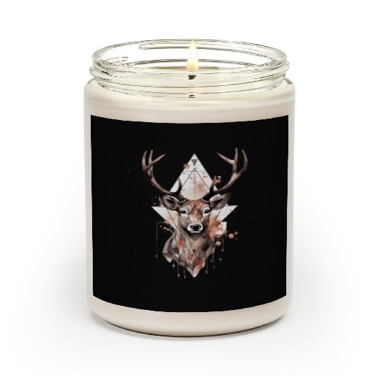 Serenity In Nature Pastel Watercolor Deer Scented Candles