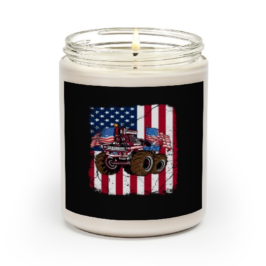 US Patriot American Monster Trucks USA Fan Scented Candles