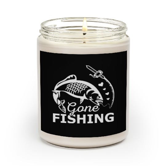 Gone Fishing For Men Fishing Lover Fisherman Funny Scented Candles