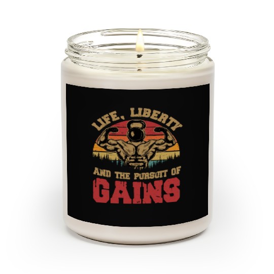 Life, Liberty And The Pursuit Of Gains Gym Weight Scented Candles