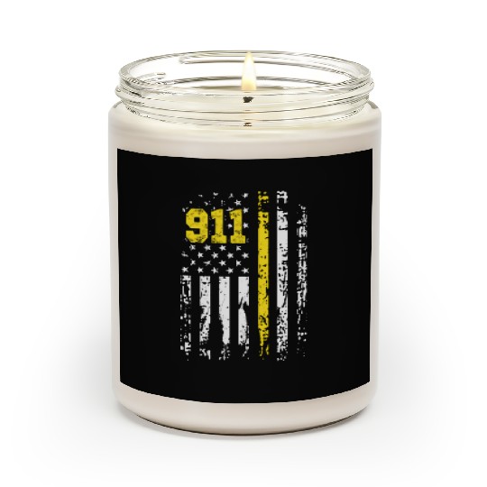 Dispatcher 911 Usa Flag Dispatcher Back Print Scented Candles