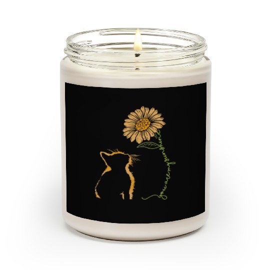 Cute cat with sunflower Scented Candles