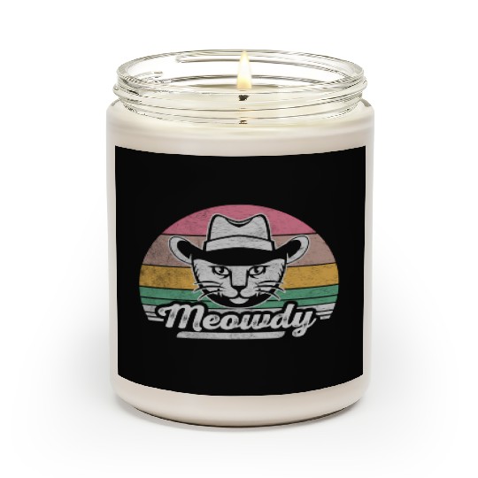 Mashup Between Meow And Howdy Cat Meme Cat Scented Candles