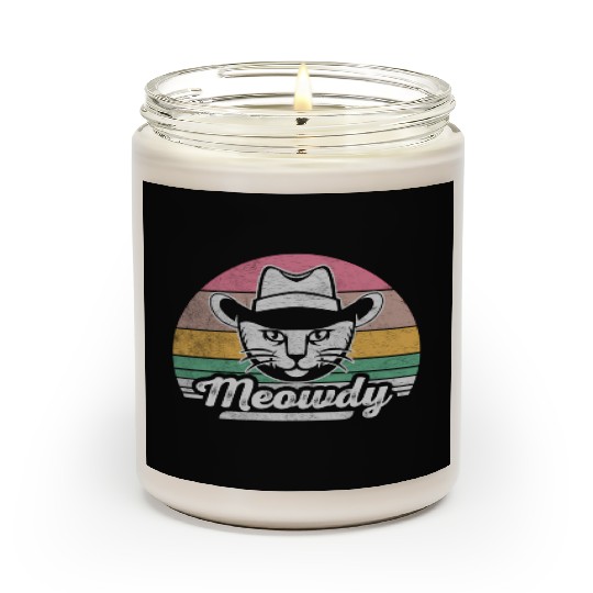 Mashup Between Meow And Howdy Cat Meme Cat Scented Candles