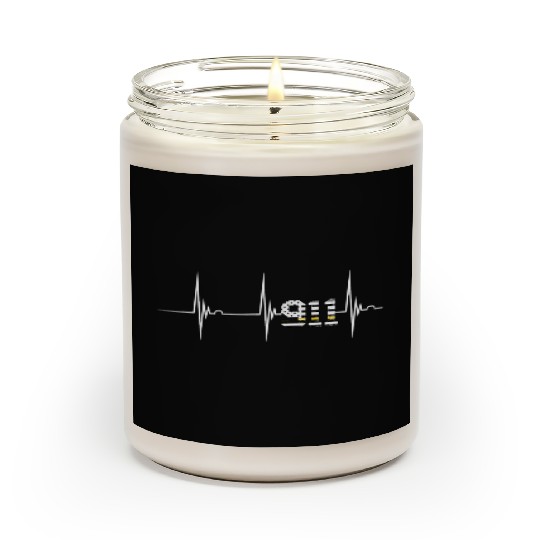 Dispatcher 911 Vintage Usa Flag Hebeat Ekg Pulse Scented Candles