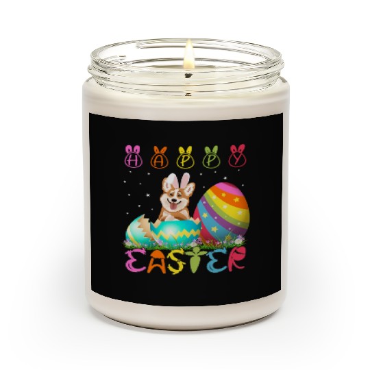 Easter Day Corgi Dog Family Easter Scented Candles