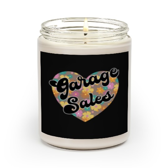 Garage Sales brown floral heart Scented Candles