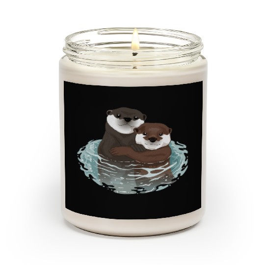Otters Swimming Summer Scented Candles