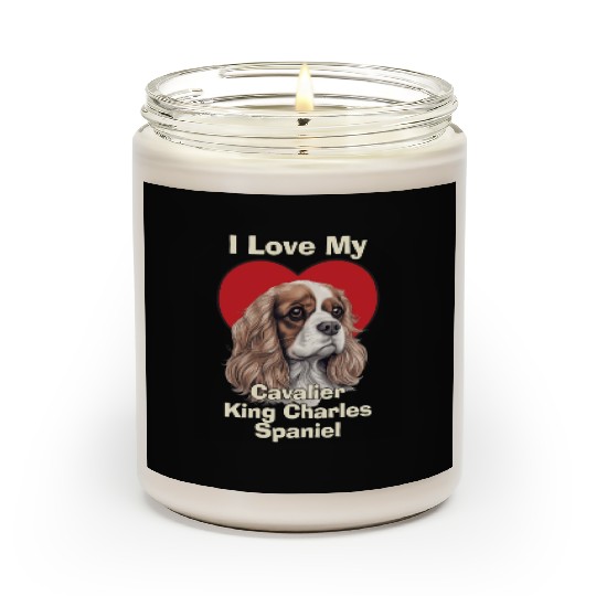 I Love My Cavalier King Charles Spaniel Puppy Dog Scented Candles