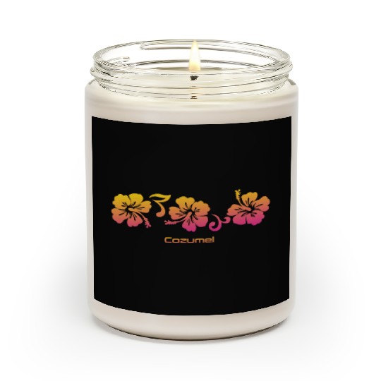 Cozumel Mexico Hibiscus Souvenir Vacation Scented Candles
