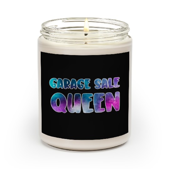 Garage Sale Queen blue purple watercolor Scented Candles