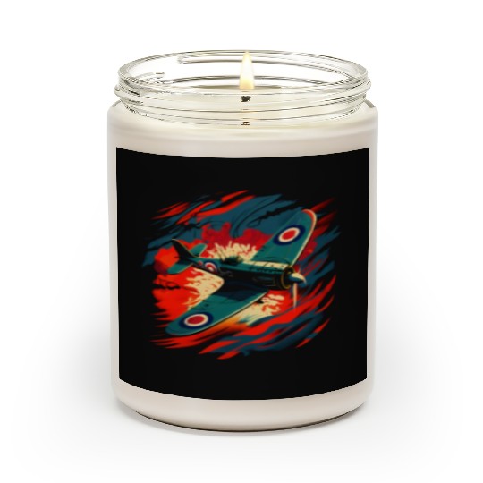 Spitfire Airplane Vintage Pilot Aviator Military Scented Candles