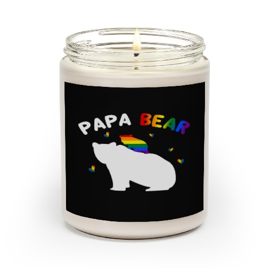 Rainbow LGBT Papa-Bear Gay Pride Equal Rights Scented Candles