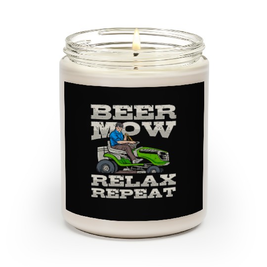 Lawn Mowing Lawn Mower Gardener Gardening Beer Scented Candles