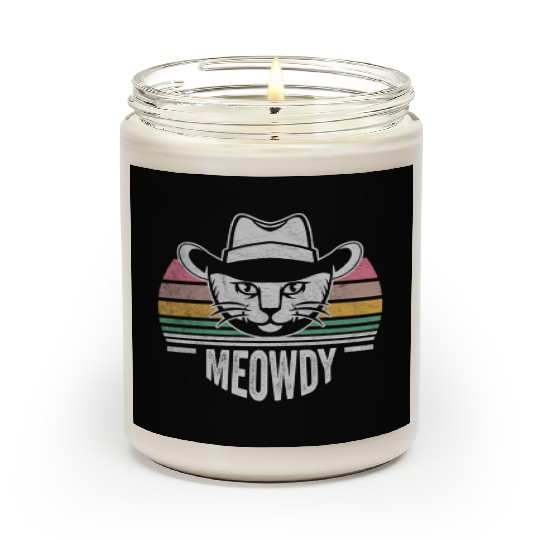 Mashup Between Meow And Howdy Cat Meme Cat Scented Candles